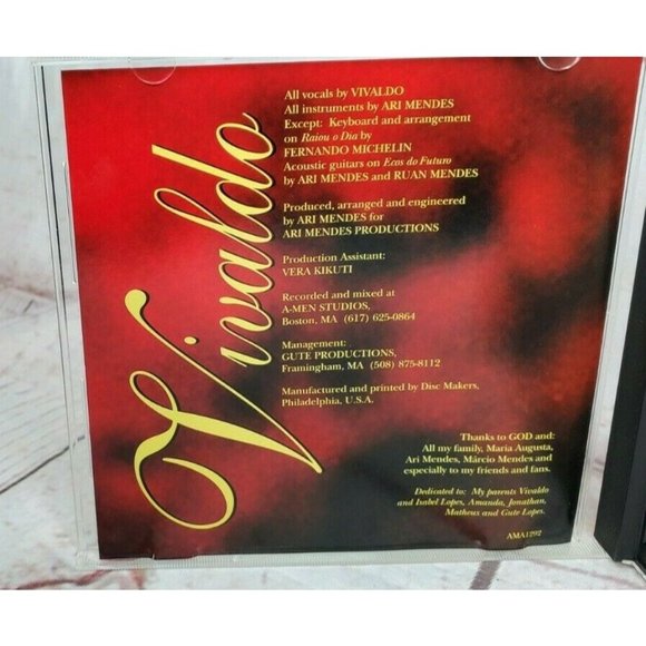 1994 Vivaldo CD Produced By Ari Mendes Recorded & Mixed At A-Men Studios - Picture 5 of 7